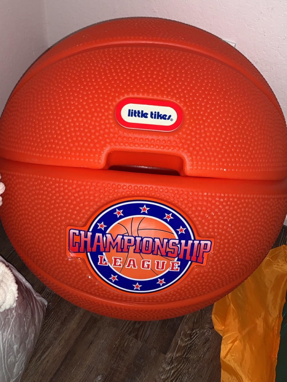 Little Tikes Orange Championship League Basketball Toy Storage 1980 mint shape
